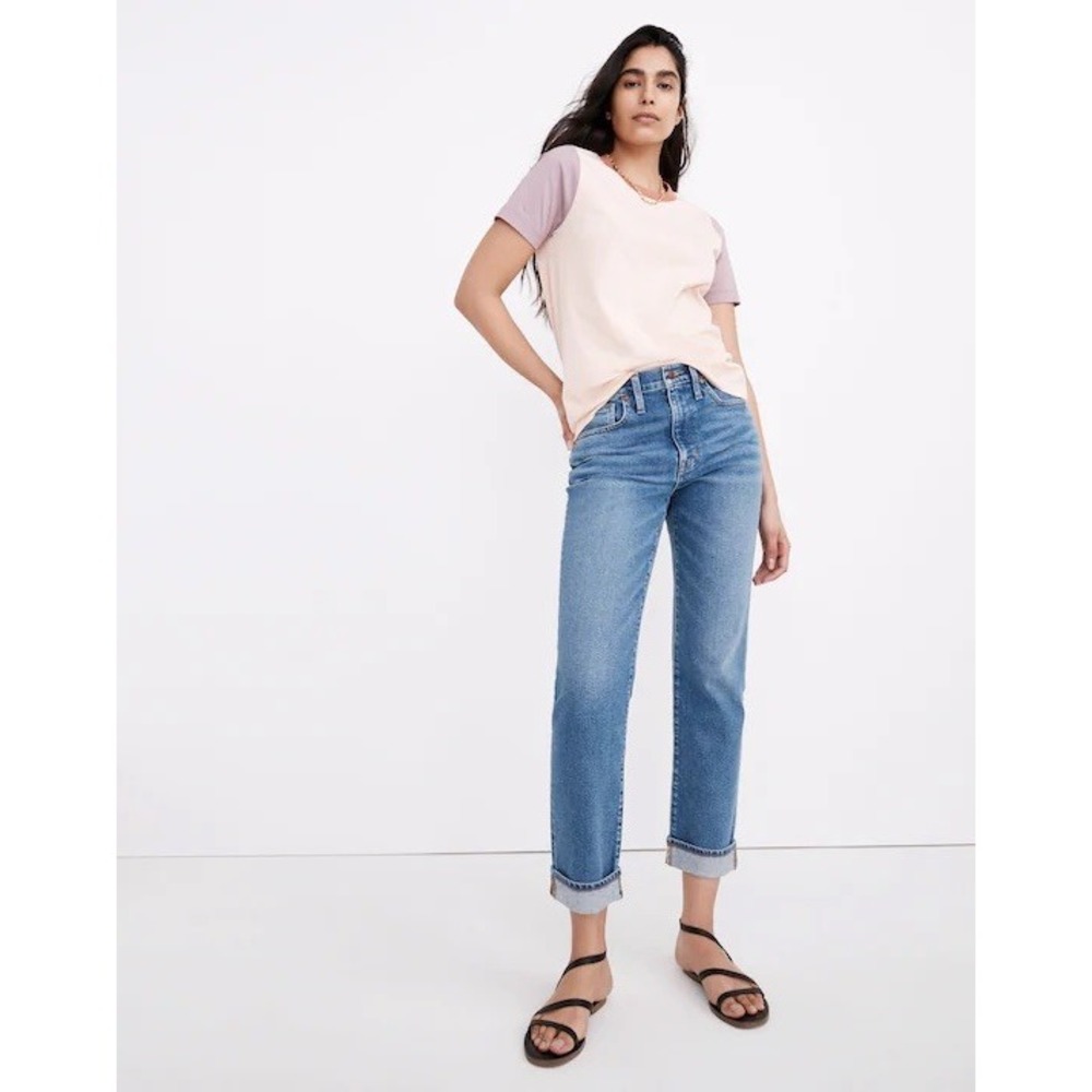 Madewell Roadtripper Slim Boyjeans Womens 32P Petite Blue Boyfriend Jeans